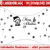 Original-Laservorlage für einen Hunde-Adventskalender in Knochenform mit 24 nummerierten Befestigungsstellen und Weihnachtsmotiven