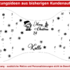 Personalisierter Hunde-Adventskalender in Knochenform mit dem Namen Kalle, Hundemotiv und weihnachtlichen Verzierungen