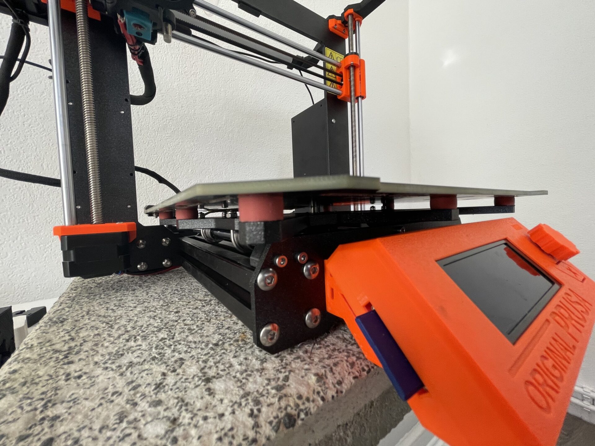 Prusa MK3S mit montiertem Druckbett