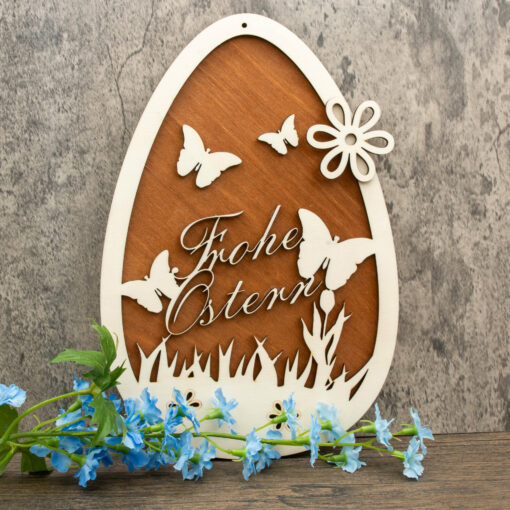 3D Holzaufhänger "Frohe Ostern"