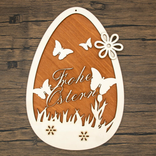 3D Holzaufhänger "Frohe Ostern"