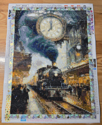 Diamond Painting Dampflok Bahnhof ParNarZar 30x40 cm fertiggestellt